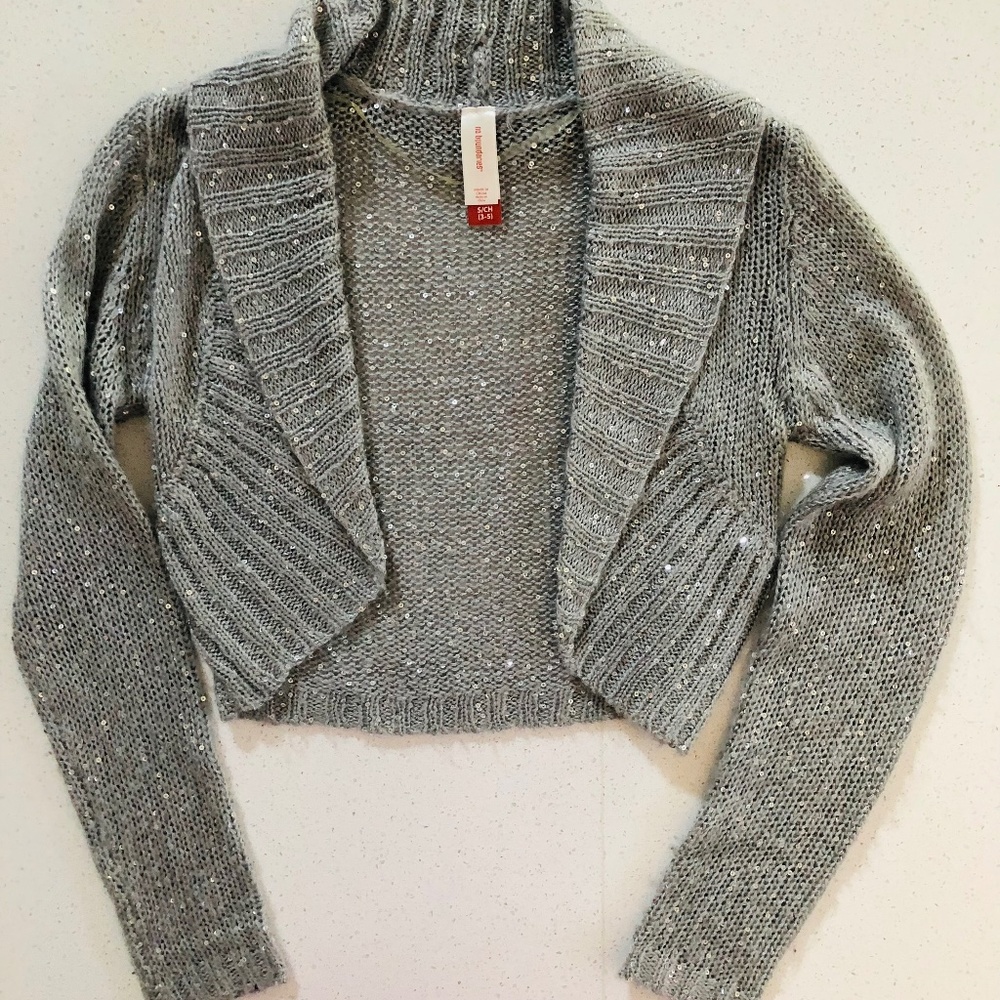 No Boundaries sparkly silver/grey bolero